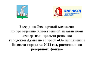  В Барнауле состоялось заседание Экспертной комиссии по отчету об исполнении бюджета города за 2022 год